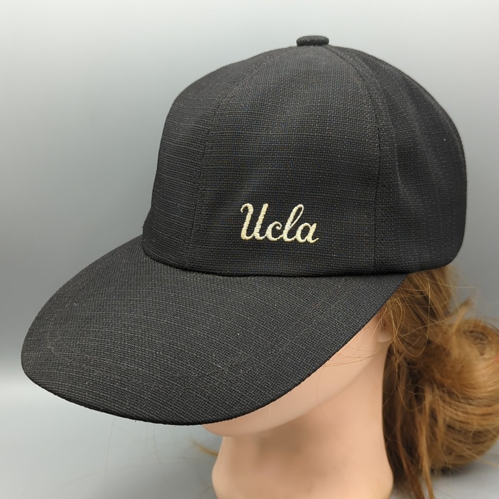 Vintage UCLA Script Logo Hat Black Cap Long Bill Made in Korea by Chung Lim